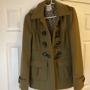Army green pea coat
